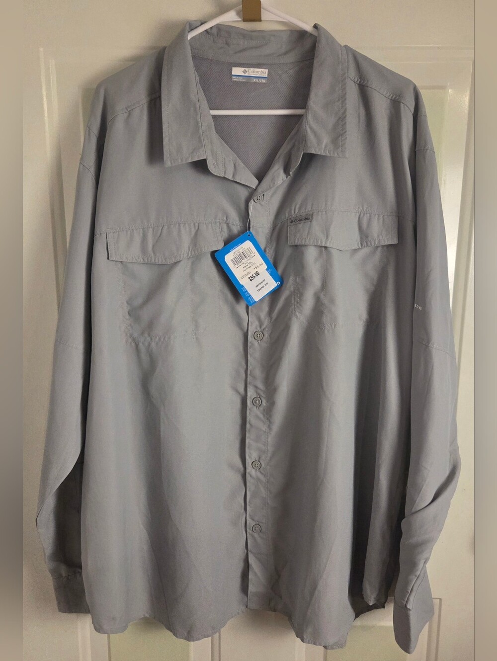 Men's Classic Light Gray Dress Shirt - Button Cuff